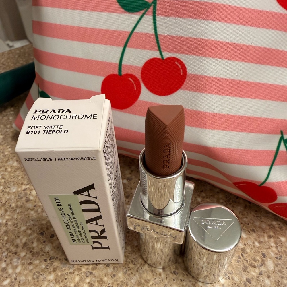 Prada Monochrome Soft Matte Lipstick in Brown